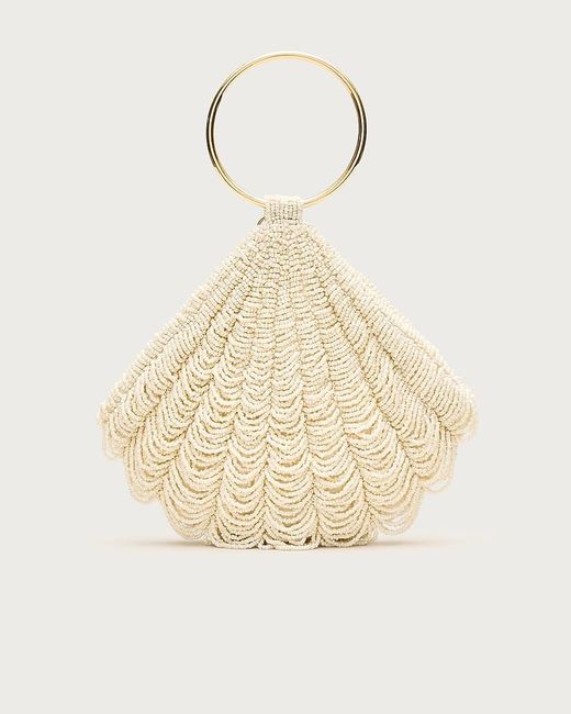 J.Crew Natural Beaded Shell Bag