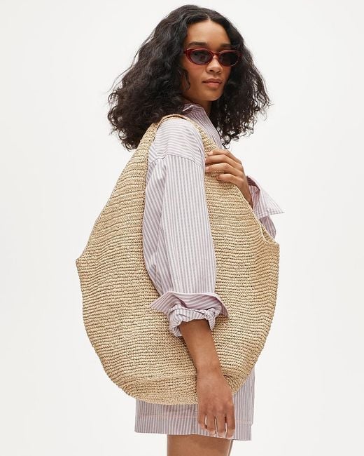 J.Crew Natural Large Handknotted Straw Tote