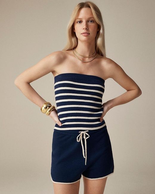 J.Crew Blue Featherweight Cashmere-Blend Tube Top