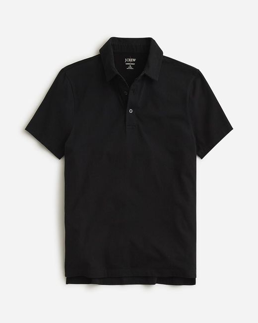 J.Crew Black Sueded Cotton Polo Shirt for men