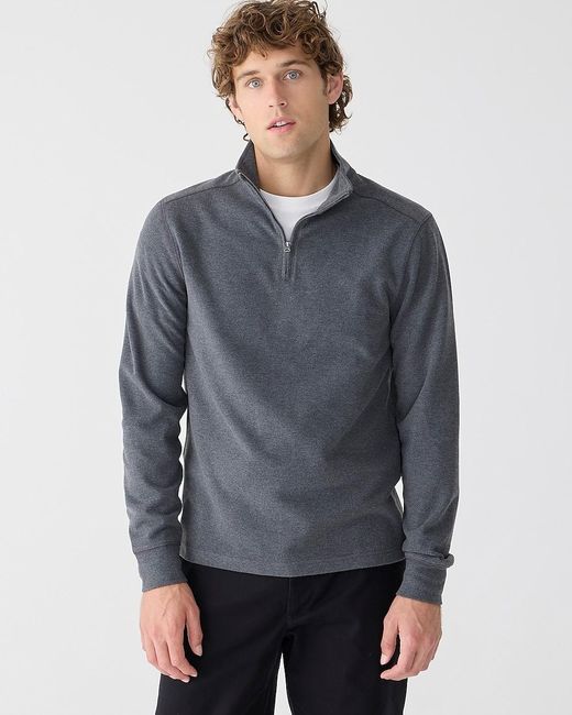 J.Crew Gray Seaboard Soft-Knit Half-Zip Pullover for men