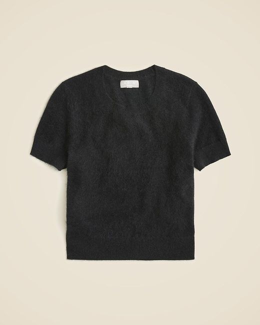 J.Crew Black Brushed Cashmere Relaxed T-Shirt