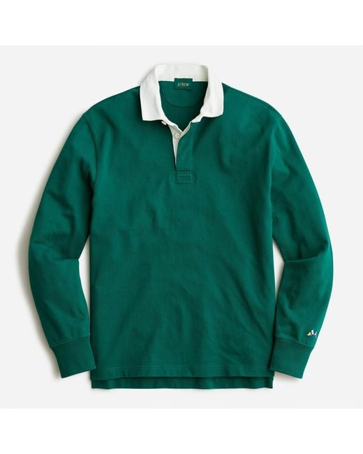 J.Crew Rugby Shirt In Solid in Green for Men Lyst