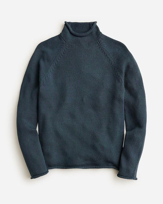 J.Crew Blue 1988 Heritage Marled Cotton Rollneck Sweater for men