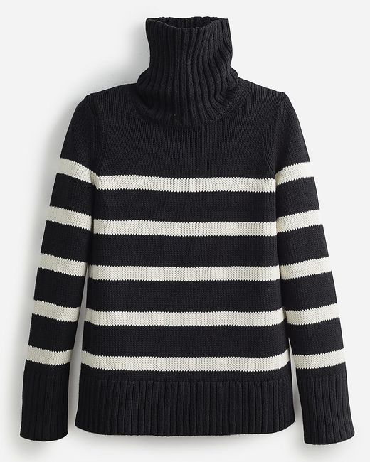 J.Crew Black State Of Cotton Nyc Wynn Striped Sweater