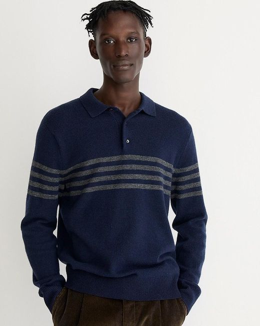 J.Crew Blue Rugged Merino Wool-Blend Sweater for men