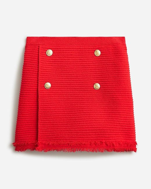 J.Crew Red Faux-Wrap Sweater-Skirt