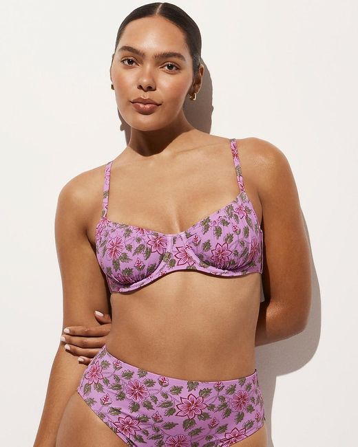 J.Crew Multicolor Ruched Underwire Bikini Top