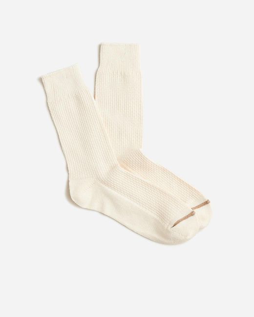 J.Crew White Cotton-Blend Basket-Weave Socks for men