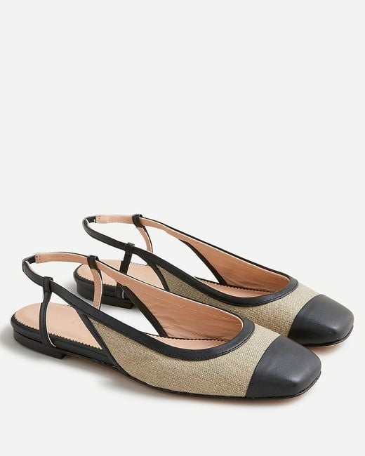 J.Crew Natural Anya Slingback Flats