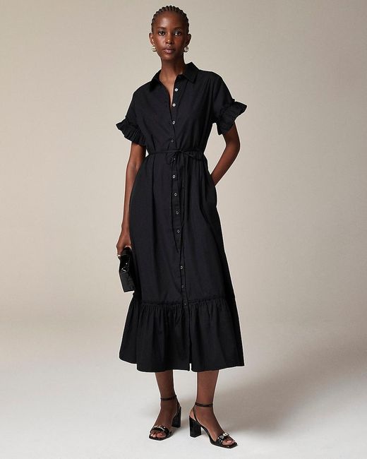J crew black wrap dress deals