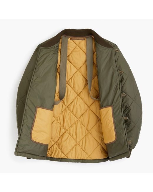 J.Crew Green Quilted Liner Jacket With Backpack Straps for men