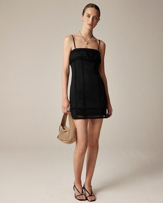 J.Crew Natural Crochet-Panel Mini Dress