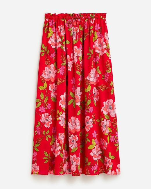 J.Crew Red Cotton Voile Maxi Skirt