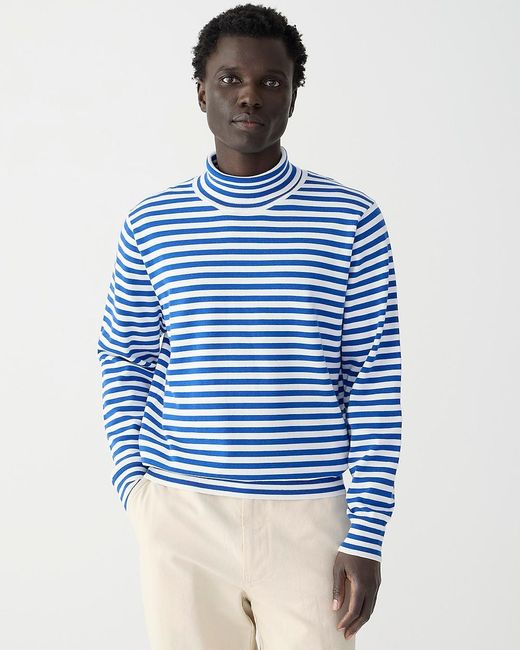 J.Crew Blue Cotton Turtleneck Sweater for men