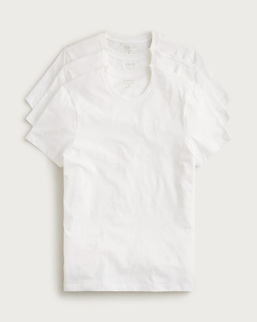 J.Crew White Crewneck Undershirts Three-Pack for men
