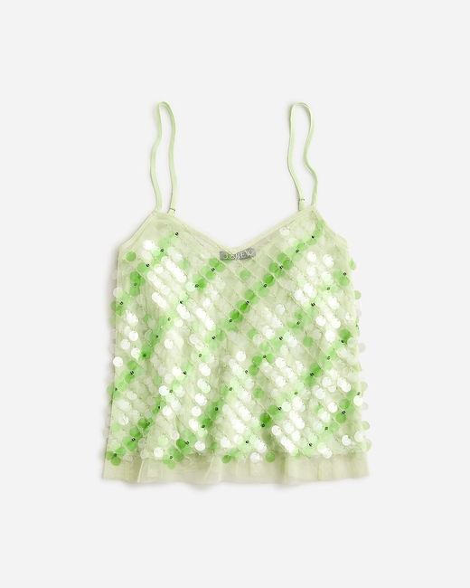 J.Crew Green Collection Layered Sequin Tank Top