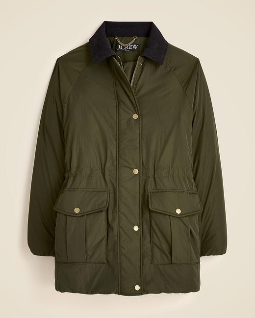 J.Crew Green Puffer Barn Jacketâ With Primaloftâ