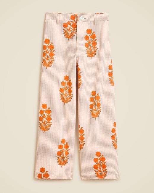 J.Crew Natural Sz Blockprints X Denim Disco Pant