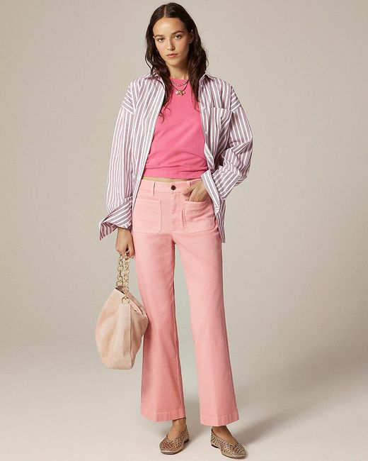 J.Crew Pink Charley Kickout Cropped Pant