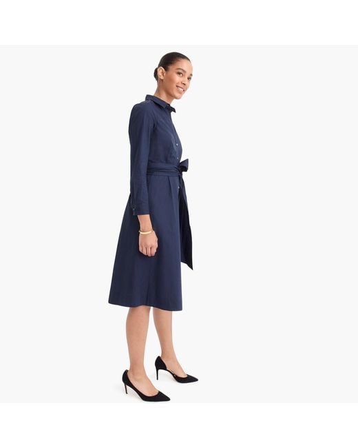 J crew tie 2024 waist shirt dress