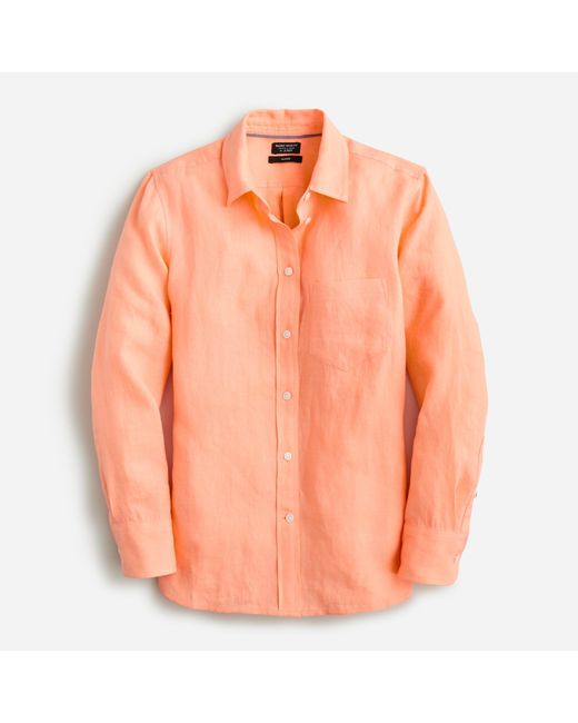 J.Crew Classicfit Baird Mcnutt Irish Linen Shirt in Orange Lyst