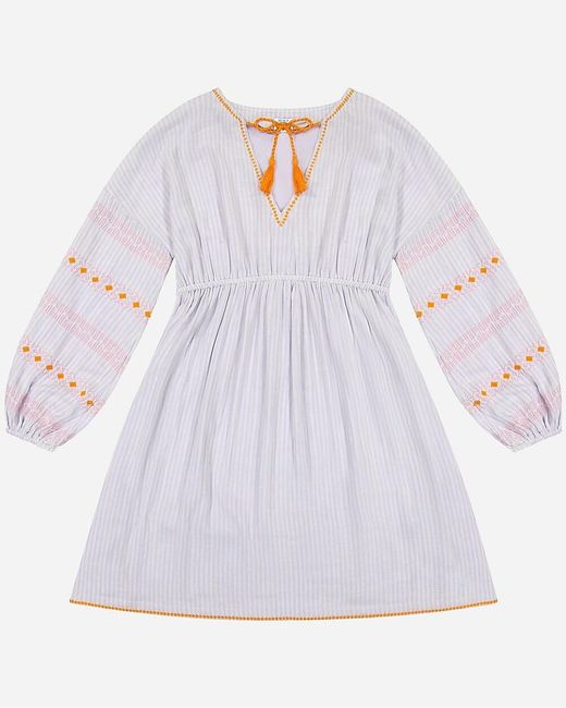 J.Crew White Mer St. Barth Elodie Popover Embroidery Dress