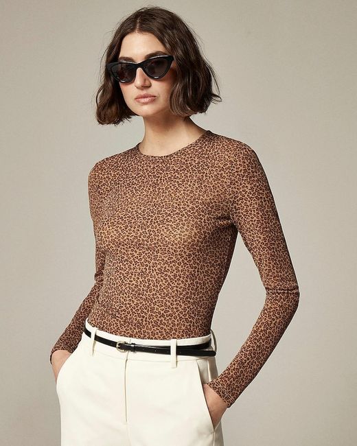 J.Crew Natural Sheer Long-Sleeve Top