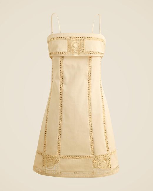 J.Crew Natural Crochet-Panel Mini Dress