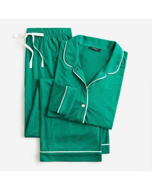 J.Crew Green Eco Dreamiest Long-sleeve Pajama Set In Flower Patch