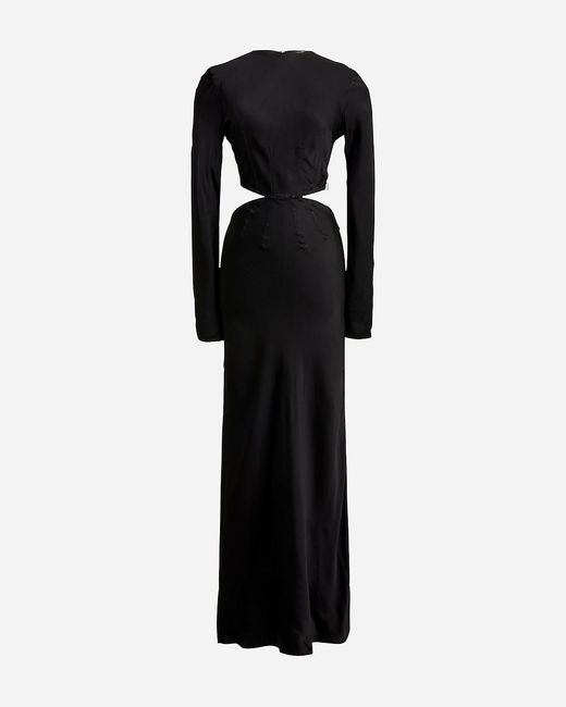 J.Crew Black Limited-Edition Anna October X Side-Cutout Slip Dress