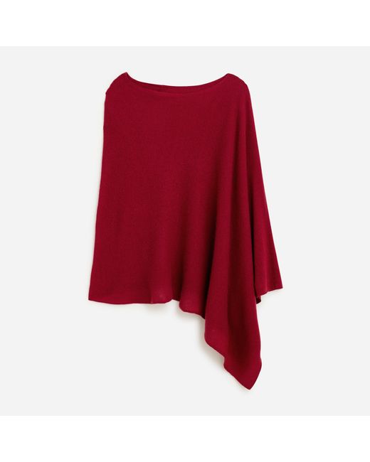 J.Crew Red Cashmere-wool Blend Poncho