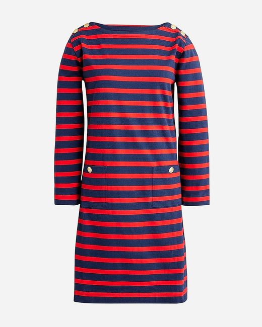 J.Crew Red Mariner Cloth Shirtdress With Buttons