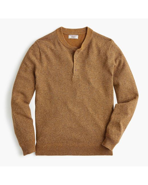 J.Crew Brown Wallace & Barnes Silk-cotton Henley Sweater for men
