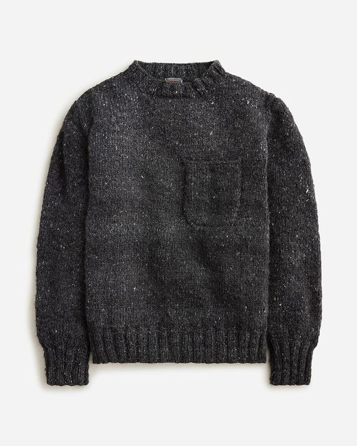 J.Crew Black Chamula Merino Wool Pocket Sweater for men
