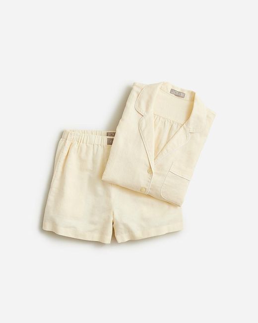 J.Crew Natural Long-Sleeve Pajama Short Set