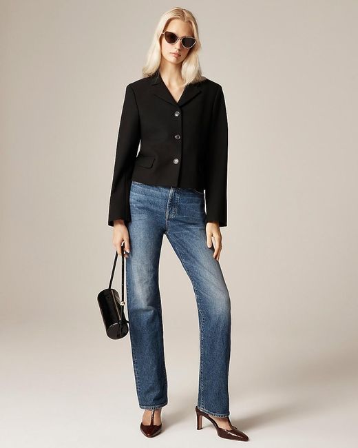 J.Crew Black Cropped Lady Blazer