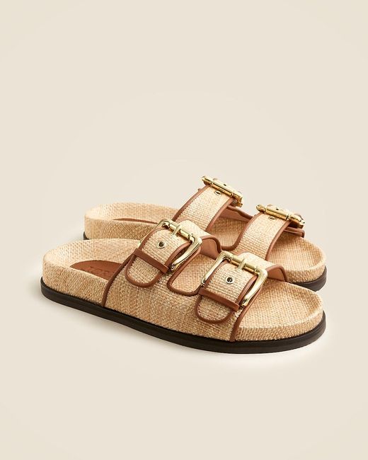 J.Crew Natural New Colbie Wide-Strap Buckle Sandals