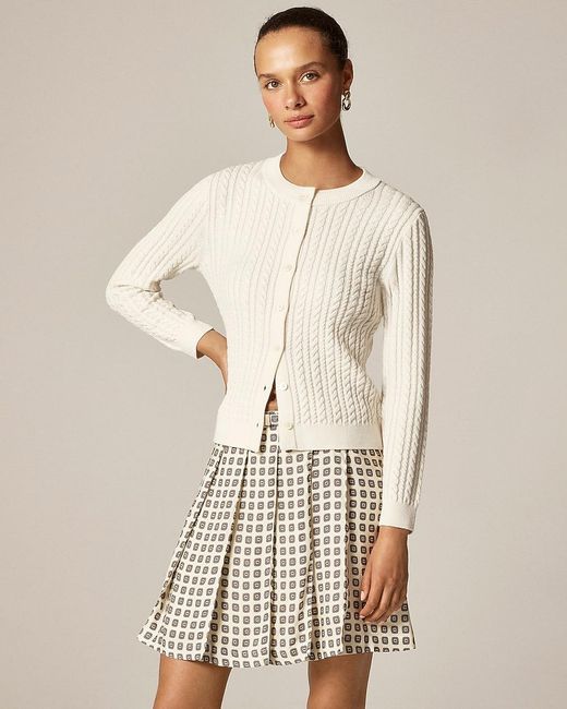 J.Crew Natural Cable-Knit Crewneck Cardigan