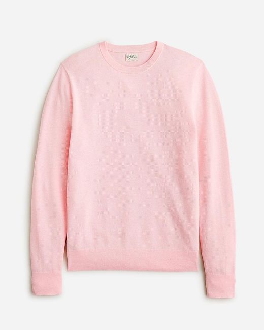 J.Crew Pink Cotton Piqué-Stitch Crewneck Sweater for men