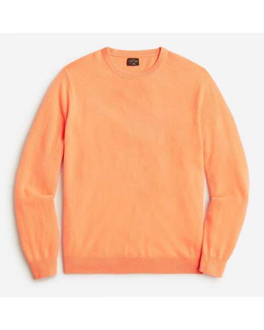 J.Crew Orange Cashmere Crewneck Sweater for men