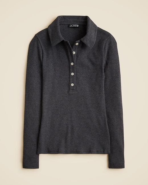 J.Crew Black Perfect Rib Polo Shirt