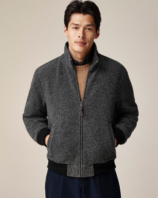 J.Crew Wool Blend Fleece Jacket in Gray for Men Lyst