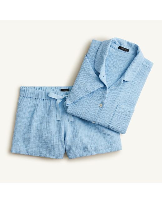 J.Crew Blue Soft Gauze Short-sleeve Pajama Set