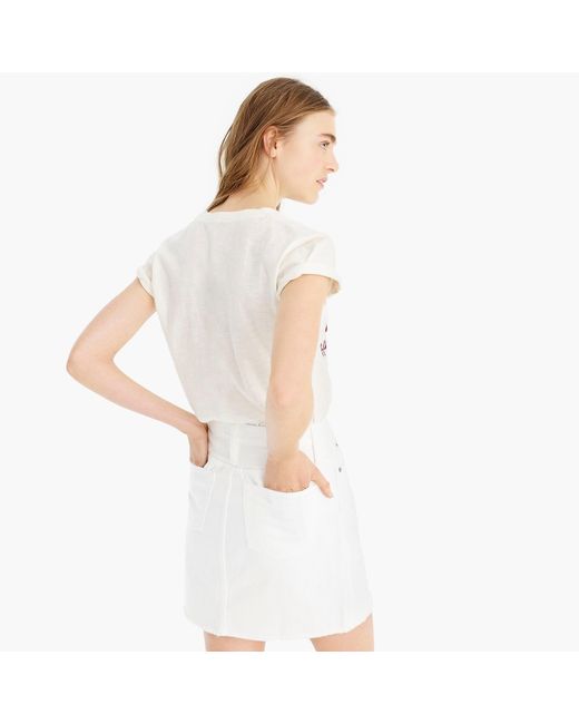 J Crew Cotton Banner Day X Banner Day Crewneck T Shirt In White