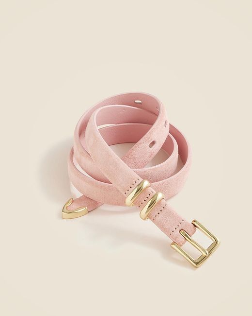 J.Crew Pink Thin Suede Belt
