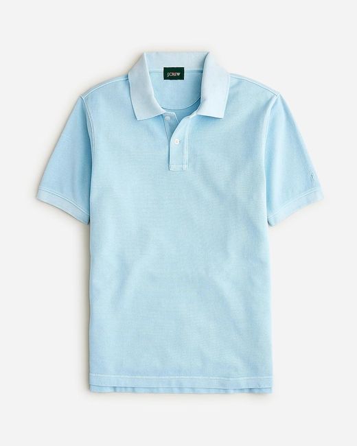 J.Crew Blue Tall Washed Piqué Polo Shirt for men