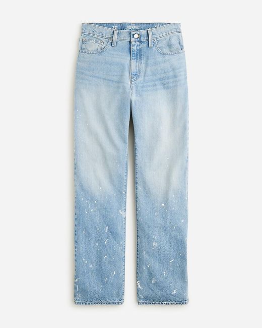 J.Crew Blue Slouchy-Straight Jean With Paint Splatter