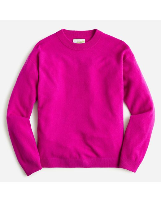 J.Crew Relaxed Crewneck Sweater In Scottish Lambswool in Pink for Men
