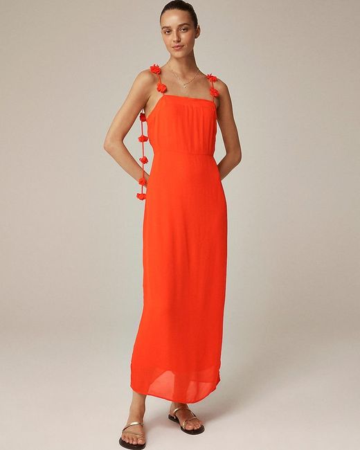 J.Crew Red Collection Rosette-Strap Sheath Dress